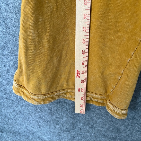 THREE BIRD NEST Mustard Yellow Cotton Wide Leg Cropped Sweatpants Size Large - Picture 10 of 11